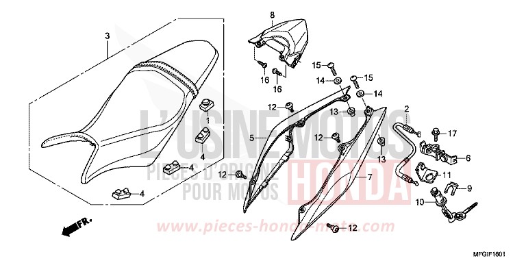 SITZ/WINDLAUF, HINTEN (2) von Hornet ABS PEARL SPRINT YELLOW (Y211) von 2011